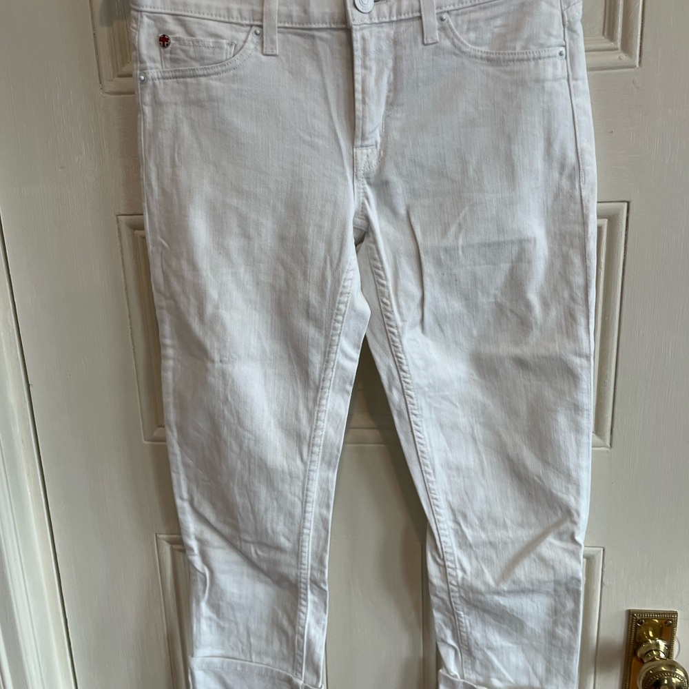 Hudson Jeans MUSE White Cuffed Capri Size 27